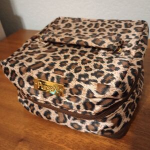 **NWOT**  PurseN Leopard Print Satin Jewelry Bag, Travel, Storage, Weekend